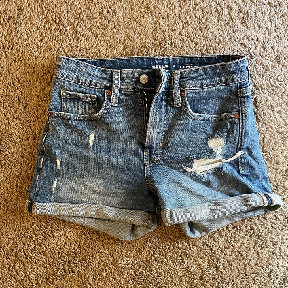 Old Navy High Rise OG Straight Jean Shorts size 0
